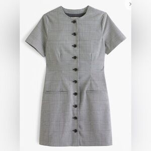 The A&F Mara Short-Sleeve Vest Mini Dress Gray Plaid size XS